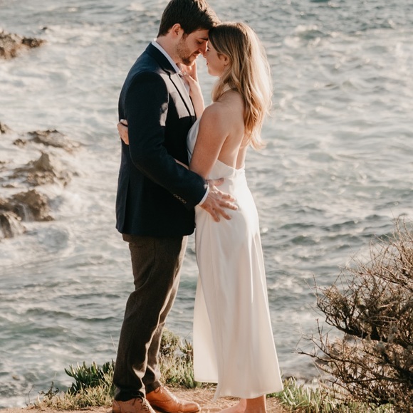 Show Me Your Mumu Jasmine Halter White Satin Midi - Picture 3 of 7